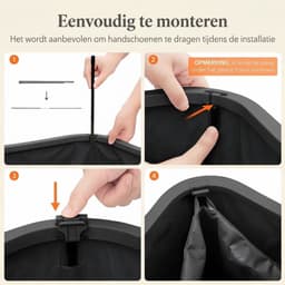 Wasmand 2 Vakken - Wasmand - Wasbox met 2 Vakken - Zwart - 60cm x 40cm x 67cm — thumbnail 2