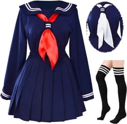 Japanse schoolmeisjes matroosjurk, shirts uniform anime cosplay-kostuums met sokken, set — thumbnail 3