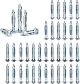 40 stuks holwandanker, M6 x 52 holle ruimte metalen ankerset, koolstofstaal, expansie-moeren, holle ruimte metalen pluggen, voor gipswanden, houten bekleding, ijzeren deuren — thumbnail 1
