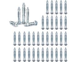 40 stuks holwandanker, M6 x 52 holle ruimte metalen ankerset, koolstofstaal, expansie-moeren, holle ruimte metalen pluggen, voor gipswanden, houten bekleding, ijzeren deuren