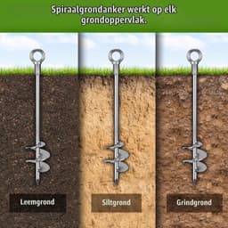 Grondankers - 76 cm - Set van 4 - Volledig gelast Staal met Verchroomde Coating - Voor Trampolines en Schuren — thumbnail 4