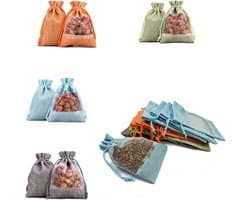 Lege Lavendelzakjes 20 stuks, 10 x 14 cm, Organza Zakjes voor Snoep, Effectieve Mottenbestrijding en Geurverspreiding in Kasten