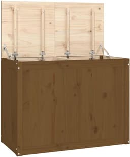 Wasmand van grenenhout, 88,5 x 44 x 66 cm, wasmand met 2 vakken en gasveer, wasmand voor badkamer, slaapkamer — thumbnail 5