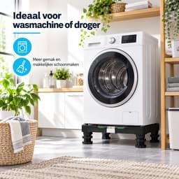 Wasmachine Verhoger Verstelbaar – Wasmachine Onderstel 40-65 cm – Hoogte 10-13 cm – Draagkracht 200 kg – Met Waterpas & Antislip – Voor Wasmachine, Droger en Koelkast — thumbnail 2