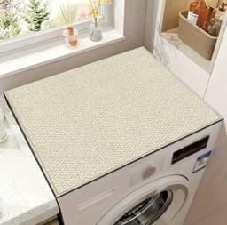 Wasmachine Beschermer - 60 x 60 cm - Wasmachine Droger Mat - Wasmachine Hoes - Afdekking Voor Wasmachine of Droger - Apparaten Beschermen - voor Wasmachine, Droger, Koelkast, Kleine Meubels - Beige — thumbnail 2