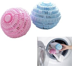 Set van 2 – Wasballen – Wasbenodigdheden – Vlekverwijderende reinigingsballen – Voorkomen klitten – Herbruikbaar – Verzachtend effect – Geschikt voor T-shirts, jeans, sokken — thumbnail 1