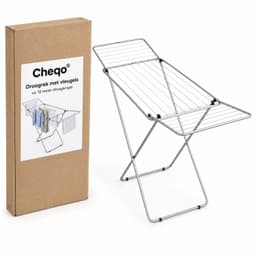Cheqo® Droogrek - Wasrek Inklapbaar - Staand Vleugeldroogrek - Wasdroogrek Opvouwbaar - 18 Meter Drooglengte - Droogrek met Vleugels - Voor Binnen en Buiten - Ruimtebesparend Kledingrek - Lichtgewicht Wasdroger - Opklapbaar Droogrek - Waslijn — thumbnail 5