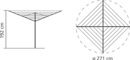 Brabantia Topspinner Droogmolen - 40 m - met Metalen Grondanker - Metallic Grey — thumbnail 2