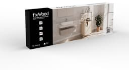 FixWood Houten Wasmand met Opbergplanken – Opbergrek met 2 Niveaus – Badkamer & Slaapkamer – Stijlvol & Stevig – Naturel — thumbnail 4