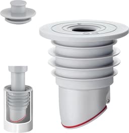 Afvoerplug wasmachine - Rfdichtring - toepasbare buisbinnendiameter 70-75 mm - Aftapplug - Rioolafdichtingen - Afvoerplug afdekking vloer - afvoerbuis afdichting - anti-geur afvoerafdichting - met deksel - voor thuis, keuken en badkamer - grijs — thumbnail 1