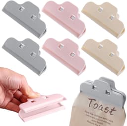 Ibenzoa® Set van 6 stevige roestvrijstalen sluitclips voor vershoudzakken en meer — thumbnail 1