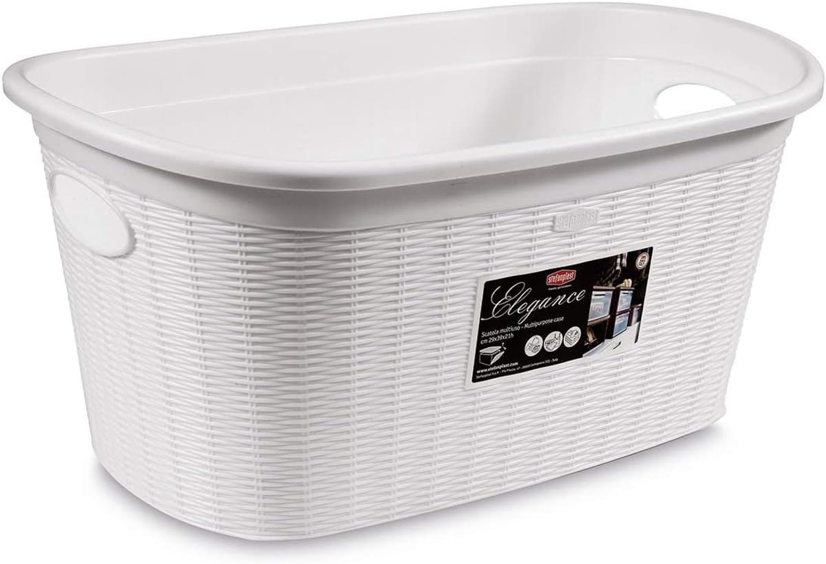 Stefanplast Elegance Wasmand - Wit - Kunststof - 38x58x28cm — afbeelding 1