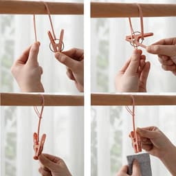 24 stuks - Wasknijpers - Kleine mini wasknijpers - Winddichte wasknijpers - Met kunststof touwtje - Winddicht - Om kleding op te hangen - Blauw, groen en roze - Geschikt voor handdoeken, sokken en ondergoed — thumbnail 4