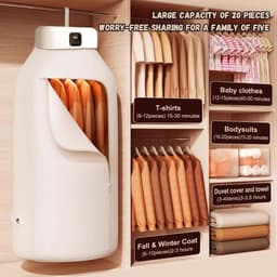 Draagbare mini wasdroger met UV-sterilisatie en 360° warme lucht - Opvouwbare en compacte oplossing voor huis en reizen — thumbnail 2