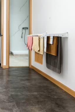 LUNOR Roma - Wasrek - Opklapbaar Wanddroogrek - 70x35 cm - Wit - RVS — thumbnail 2
