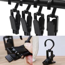 QTTVBTNA -20 Stuks Draaibare Handdoekclips met Haak – Antislip & Roestvrij – Kunststof Wasknijpers voor Binnen en Buiten, Keuken en Badkamer — thumbnail 5