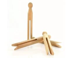 20 Stuks Traditionele Houten Wasknijpers – Klassiek en Stevig