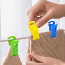 10 stuks - Antislip waslijnknijpers - Waslijnknijpers - Sokkenklemmen - Sokkenklemmen voor wasmachine en droger - Blauw - okkenhouders en sokkenclips - Sokkenklemmen voor wasgoed — thumbnail 4