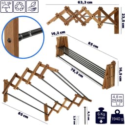 Ferrara accordeon wasdroger 80 cm voor automontage — thumbnail 2