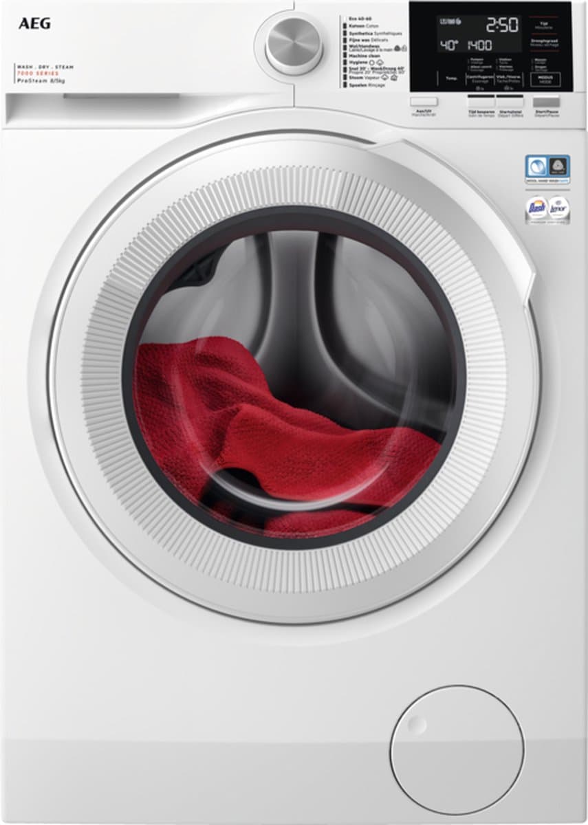 AEG LWR73R842 EcoLine 7000 serie ProSteam® - Was-droogcombinatie - Warmtepomp - NL-FR — afbeelding 1