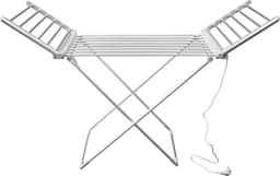 Eleganca Elektrisch Droogrek – Verwarmd Wasrek – Elektrisch - 147x54x94 cm – 220V – 230W – IPX1 – Wit/Zilver — thumbnail 1