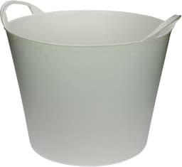 Flexibele emmer/wasmand/kuip - wit - 42 liter - Opbergmanden - Wasmanden - Flexibele emmers - 45 x 33 cm — thumbnail 1