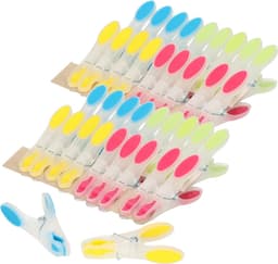 Wasknijpers soft grip - 40x - kunststof - 8 cm - wasgoed knijpers — thumbnail 1