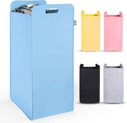 Hennez Wasmand Opbergmand 80L Waterdicht met Handvat - Smalle Wasbak - Vilt Waszak Vierkante Wasmand Opvouwbaar — thumbnail 1