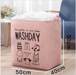SUNMOOL Wasmand - Waszak - Laundry bag - Laundry basket - Opvouwbaar - 100 Liter - Roze — thumbnail 1