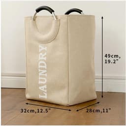 SUNMOOL Wasmand - Waszak - Laundry bag - Laundry basket - Opvouwbaar - 44Liter - Beige — thumbnail 5