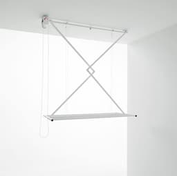 JGS® - Innovatief Verticaal Droogrek voor aan het Plafond, Gemaakt van Aluminium en Staal, Ruimtebesparend en Inklapbaar, 152 x 54 x 25 cm- — thumbnail 2