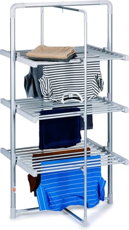 Dirt Devil Elektrisch Droogrek met Verwarming – Droogtoren 230W - Staand Wasrek 21m Droogruimte - IP22 Waterbestendig - 73 x 144 x 68 cm - Aluminium — thumbnail 1