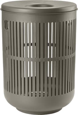 Zone Denmark Ume Wasmand met Deksel - 60 liter - Taupe - Kunststof - Ronde Wasmand met Hengsel - Wasbox of Opbergmand — thumbnail 1
