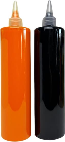 Südor Textielverf set 2 x 500 ml (zwart-oranje). Wasbestendige textielverf voor lichte stoffen. Wasmachinebestendig, wasbestendig. Fixatie door strijken — thumbnail 2