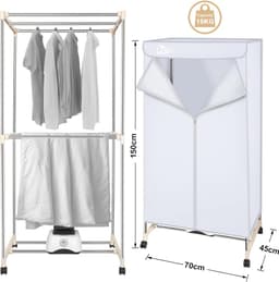 Draagbare Elektrische Wasdroger met Grote Capaciteit en Dubbellaags Design - 1500 W voor Appartement — thumbnail 2