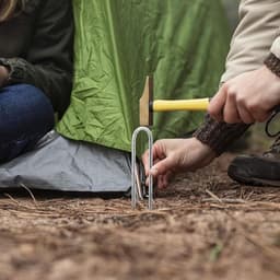 30 cm U-grondanker gegalvaniseerde tentharingen - 10 stuks - tuinharingen - grondankers - trampoline haringen - camping tenten - luifels — thumbnail 2