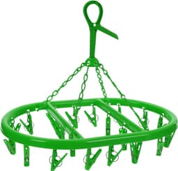 Droogcarrousel/droogmolen groen met 20 knijpers 33 x 50 cm - Droogrek/Droogmolen/Wasrekje — thumbnail 1