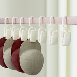 Wasknijpers met haken - Kledinghangers Clips - Kasten Organiseren - Afneembare Haak - 12 Centimeter - Crèmewit — thumbnail 4