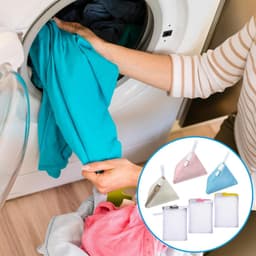 Mini-wasnetjes set van 6, kleine driehoekige netzakken voor delicate was, anti-hechting, opbergtas voor geurparels en wasmachine accessoires — thumbnail 4