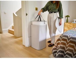 SP® Wasmand - 60L Wasmanden - Wasmand Met Deksel - Wasbox - Beige - 40cm x 40cm x 71cm — thumbnail 2