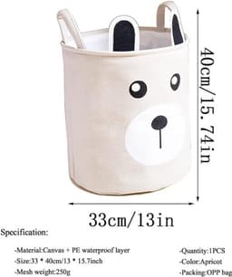 Canvas Organizer Mand - Groot, Waterdicht, Beige - Opvouwbaar — thumbnail 5