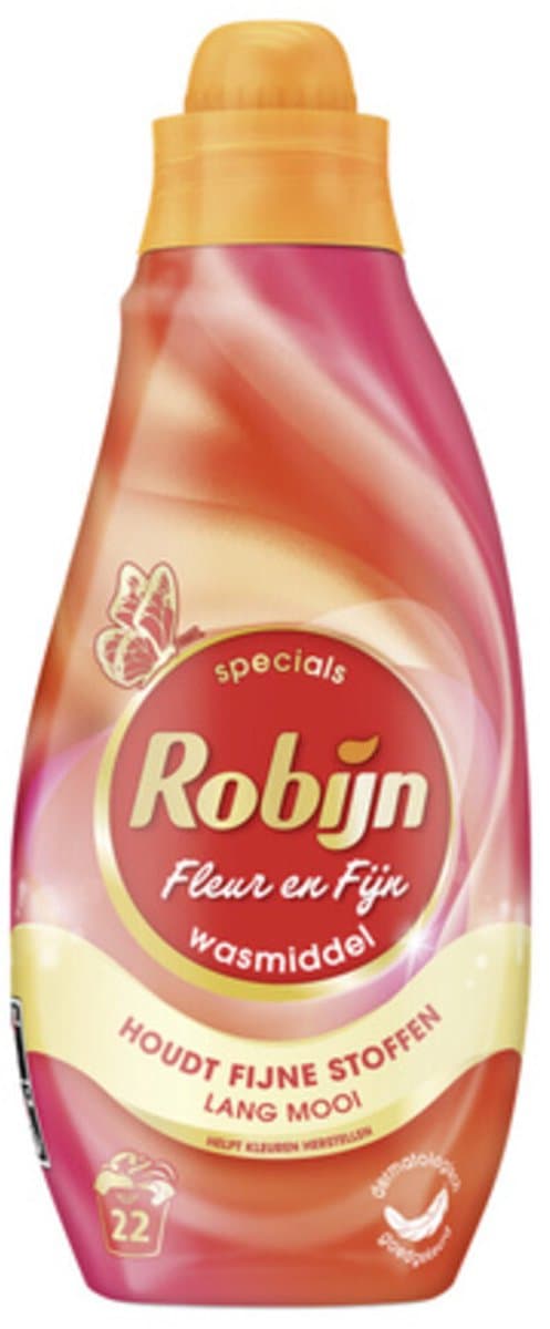 Robijn Klein & Krachtig Wasmiddel Fleur en Fijn 22 Wasbeurten 665 ml — afbeelding 1