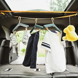 Camping waslijn met 34 ophanggaten, zeer sterke draagbare nylon waslijn, geen gereedschap nodig, verstelbare spanning, geschikt voor reizen, kamperen, balkon, hotel, camper, binnen- en buitengebruik, geel — thumbnail 4