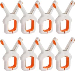 - Strandlaken Clips - Plastic Clip - Winddicht - Grote Wasserij - Kleding Pins - Zwembad Handdoek Haringen - Geschikt voor Ligbedden en Zwembad Stoelen - Heldere Kleur - Familie Pack - 8 Stuks — thumbnail 1