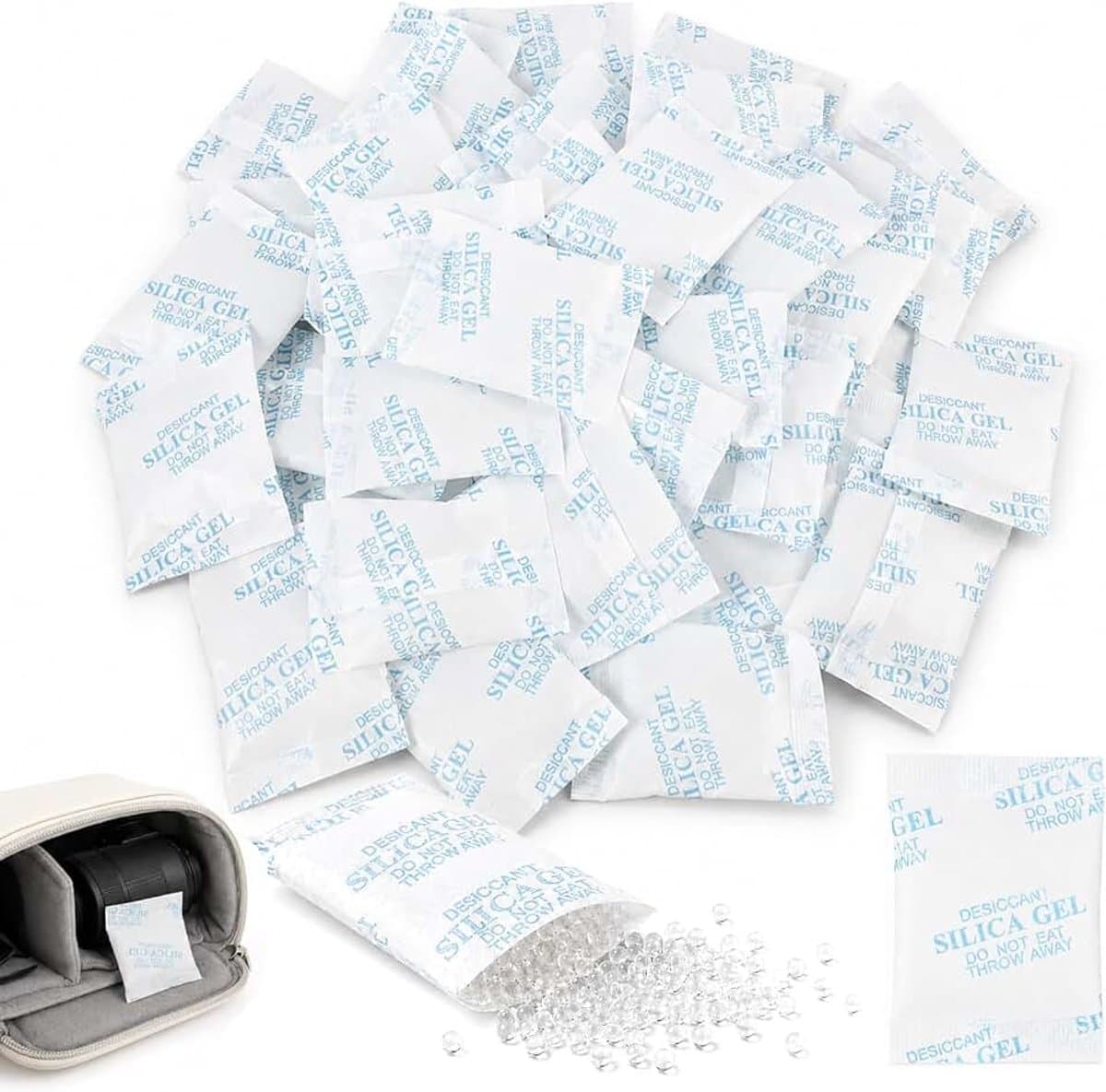 Silica Gel Zaken (30 x 10 g), Vochtontvochtiger met Oranje/Groene Indicator, Vochtbescherming voor Schoenen, Voeding, Elektronica, Camera's, Documenten en meer — afbeelding 1