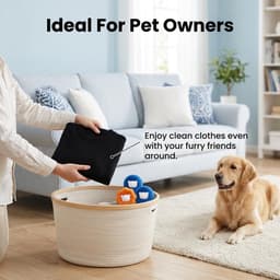 8 stuks dierenhaarverwijderaar, wasmachine, herbruikbare pluisballen tegen hondenharen en kattenharen, wasballen voor kleding en beddengoed, effectieve pluisvanger, haarvanger, oranje en blauw — thumbnail 4