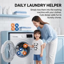 8 stuks dierenhaarverwijderaar, wasmachine, herbruikbare pluisballen tegen hondenharen en kattenharen, wasballen voor kleding en beddengoed, effectieve pluisvanger, haarvanger, oranje en blauw — thumbnail 2