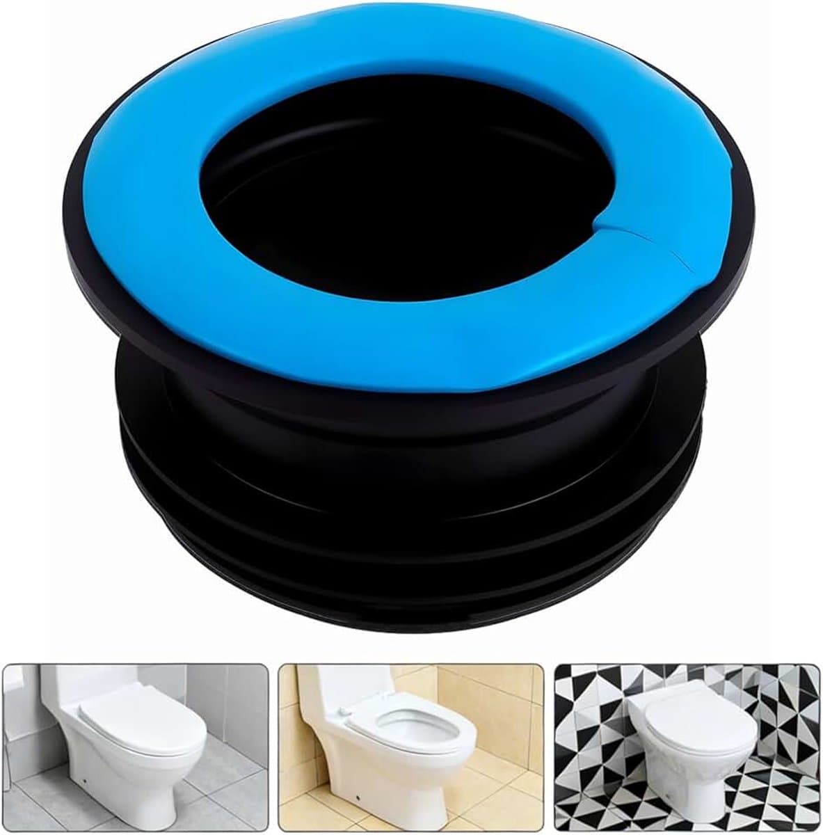 Ring, geurremmende rubberen afdichting, afvoerslang, vervangende set voor toiletpot — afbeelding 1