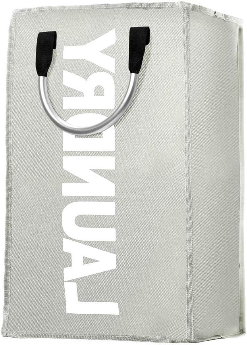Vouwbare waszak van polyester met aluminium handvatten, ideaal voor huis en reizen, ruime capaciteit — afbeelding 1