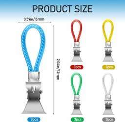 SnelShoppen - 15 Stuks Towel Clips Hangers voor Handdoeken - Duurzaam RVS en Kunststof - Kleur: 5 Verschillende Kleuren - Ideaal voor Badkamer, Keuken — thumbnail 5
